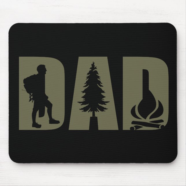 Tapis De Souris Drôle camping camper randonnée hiker papa (Devant)
