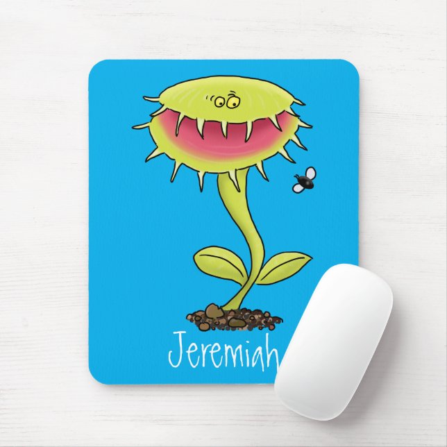 Tapis De Souris Drôle carnivore Vénus piège à mouches plante dessi (Avec souris)