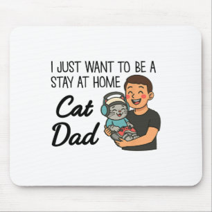Tapis De Souris Drôle Chat Papa Jeu - Joli Gamer Chat Et Papa Desi