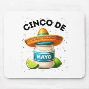 Tapis De Souris Drôle Cinco De Mayo Mayonnaise Jar Fiesta Hommes F