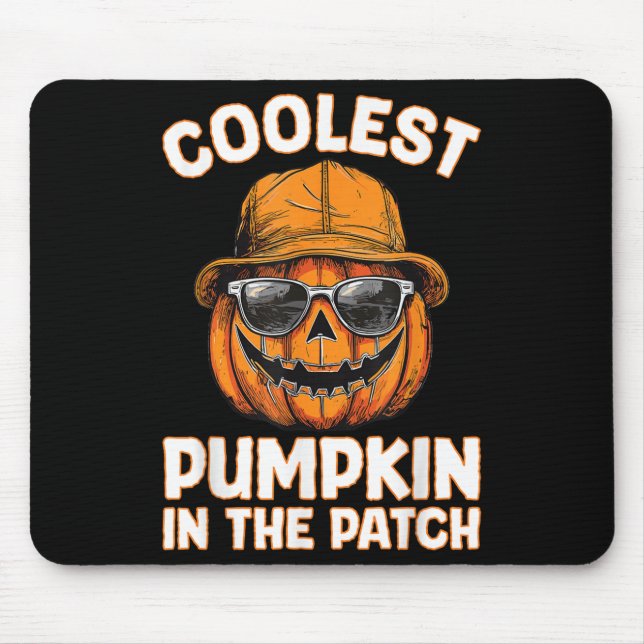 Tapis De Souris Drôle Citrouille le plus froid dans le Patch Hallo (Devant)
