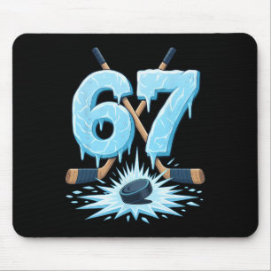 Tapis De Souris Drôle de 67 Hockey Six Sept Ice Drip Amoureux Mème