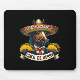 Tapis De Souris Drôle de course de chevaux de taco vintage Cinco D