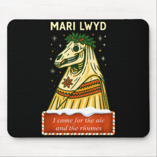Tapis De Souris Drôle de folklore rétro squelette cheval Mari Lwyd
