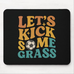 Tapis De Souris Drôle de football rétro vintage Allons botter quel
