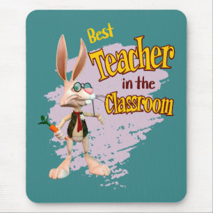 Tapis De Souris Drôle de lapin meilleur professeur de la classe