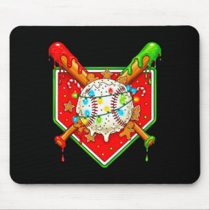 Tapis De Souris Drôle de Noël Baseball Crème Glacée Drip Hommes Fe