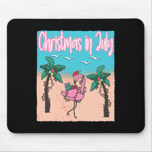 Tapis De Souris Drôle de Noël en juillet Flamingo Noël en juillet