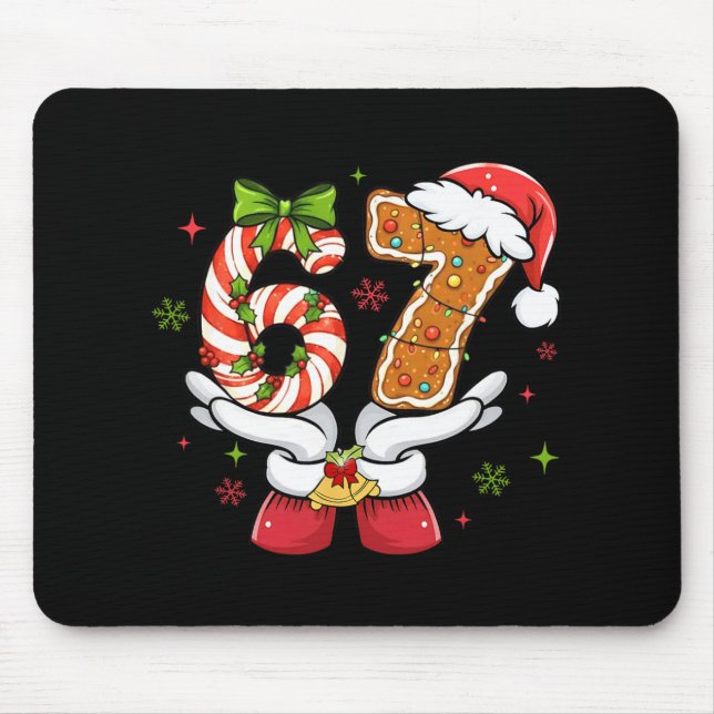 Tapis De Souris Drôle de Noël Six Sept 6 7 Mème Gen Alpha Argot (Devant)