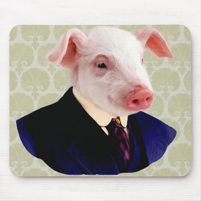 Tapis de souris drôle de porc (Devant)