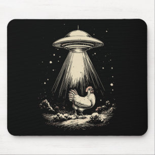 Tapis De Souris Drôle de poulet d'enlèvement d'Ufo vintage Alien B