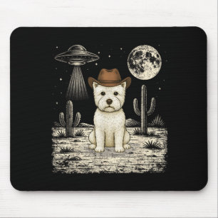 Tapis De Souris Drôle de West Highland White Terrier Cowboy Wester