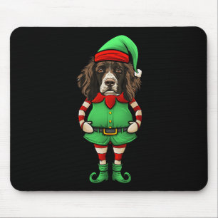 Tapis De Souris Drôle d'elfe de Noël Chien Springer Spaniel Anglai
