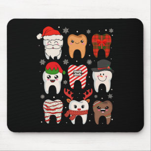 Tapis De Souris Drôle Dental Noël Dents mignon Squ Dentist