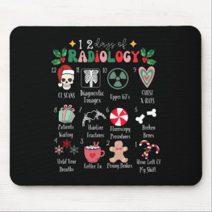 Tapis De Souris Drôle des 12 Jours de radiologie de Noël Rayonner