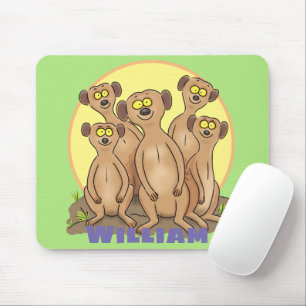 Tapis De Souris Drôle dessin de la famille meerkat
