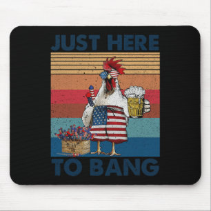 Tapis De Souris Drôle du 4 juillet juste ici pour agiter le drapea