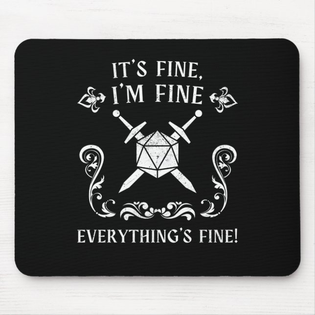 Tapis De Souris Drôle Dungeon Tabletop Gamer Slogan (Devant)