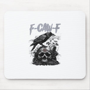 Tapis De Souris Drôle F-Caw-F Corbeau Drôle Halloween Rétro Classi