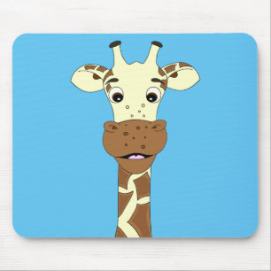 Tapis De Souris Drôle girafe dessin animé enfants