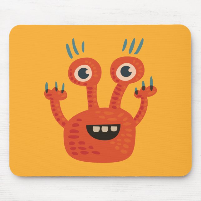 Tapis De Souris Drôle Gros Oeil Souriant mignon Monster (Devant)