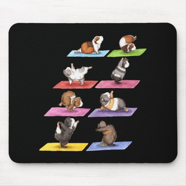 Tapis De Souris Drôle Guinée Cochon Yoga (Devant)