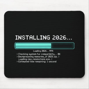 Tapis De Souris Drôle Installation Nouvel An 2026 Geek Rétro Charg