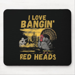 Tapis De Souris Drôle J'Aime Ngin' Red Heads Chasse saison Turquie