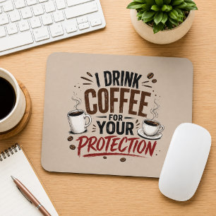 Tapis De Souris Drôle Je Bois du Café pour Votre Protection