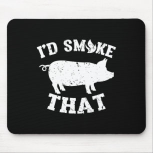 Tapis De Souris Drôle, je fumerais ce barbecue Vintage de porc