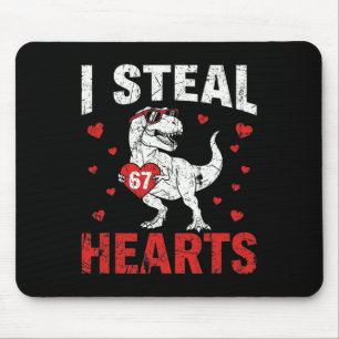 Tapis De Souris Drôle Je vole des cœurs 67 Saint-Valentin Dinosaur