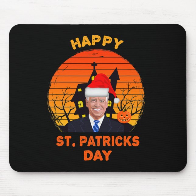 Tapis De Souris Drôle Joe Biden St Patrick Noël Joe Biden Hal (Devant)