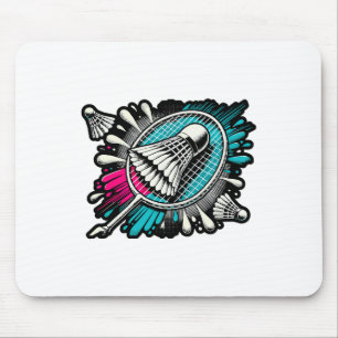 Tapis De Souris Drôle Joueur Badminton Love Shuttle Design 17