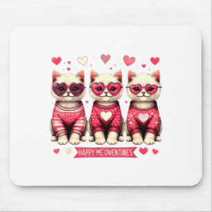 Tapis De Souris Drôle Joyeux Meowentines Mignon Saint Valentin Cha
