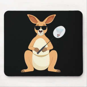 Tapis De Souris Drôle Kangaroo Porter Des Sungles Jouer Dminton