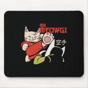 Tapis De Souris Drôle M. Meowgi Karate Chat Meow Design Hommes Fem