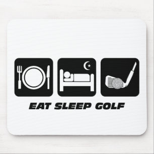 Tapis De Souris Drôle mangez le golf de sommeil