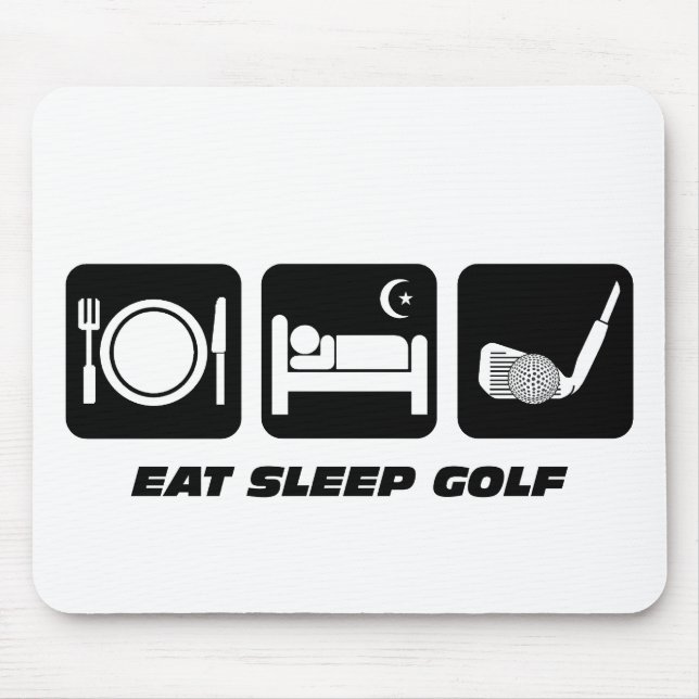 Tapis De Souris Drôle mangez le golf de sommeil (Devant)