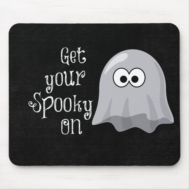 Tapis De Souris Drôle, mignon Fantôme d'Halloween ; allumez votre  (Devant)