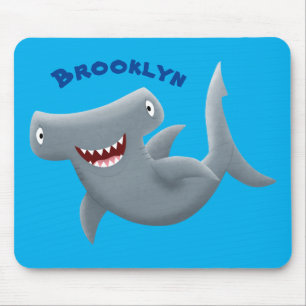 Tapis De Souris Drôle mignon requin marteau dessin animé