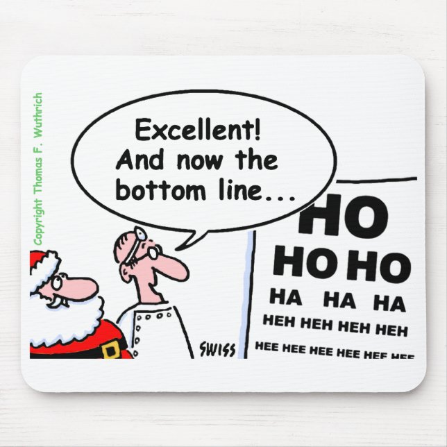 Tapis De Souris Drôle Optométriste Ophtalmologiste Père Noël Carto (Devant)