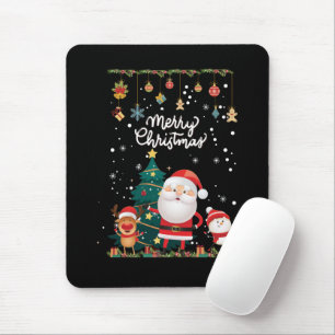 Tapis De Souris Drôle Père Noël, Snowman, Reindeer Joyeux Noël