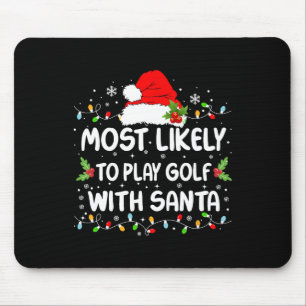 Tapis De Souris Drôle Plus Susceptible De Jouer Au Golf Avec Santa