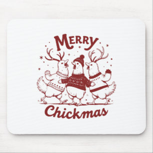 Tapis De Souris Drôle Poulet de Noël ferme animal mignonne Noël Me