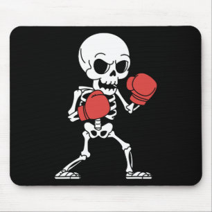 Tapis De Souris Drôle Skeleton Boxe Halloween Éffrayant Boxe