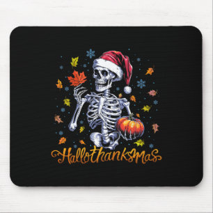 Tapis De Souris Drôle Skeleton Halloween Mery Christmas Happy Hall