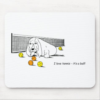 Tapis De Souris Drôle Tennis Jouer Basset Hound Mouse Pad