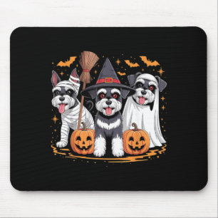 Tapis De Souris Drôle Trois Miniature Schnauzer Citrouille Hallowe