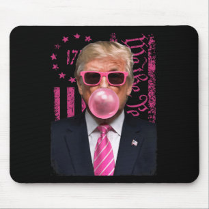 Tapis De Souris Drôle Trump Bubble Gum Rose Usa Drapeau