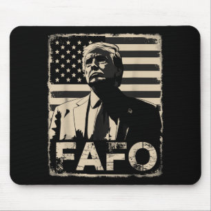 Tapis De Souris Drôle Trump Fafo Drapeau rétro américain